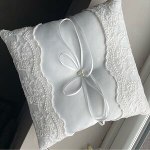 White Lace Ring Bearer Pillow